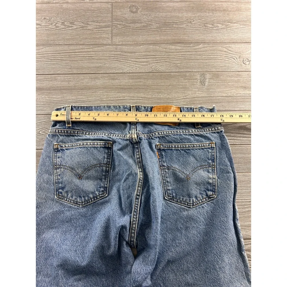 Levis 505 Orange Tab Regular Fit Straight Leg Jeans Mens Blue 38x30 Vintage